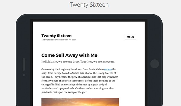 Twenty Sixteen Welcome Page