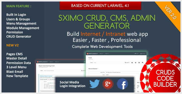 Laravel CMS - CRUD Builder - Administrator