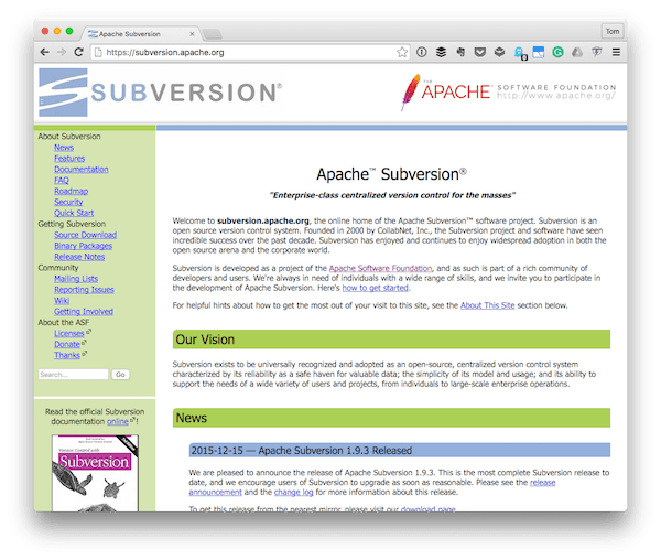 The Subversion homepage