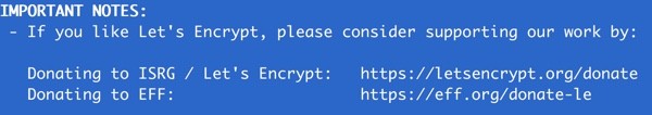 Lets Encrypt Donate 