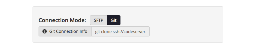Switch the Connection Mode from SFTP to Git 