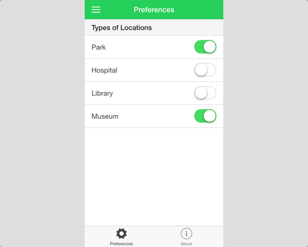 Preference Toggle Buttons