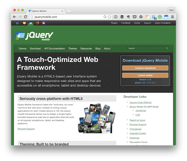 The jQuery Mobile Homepage