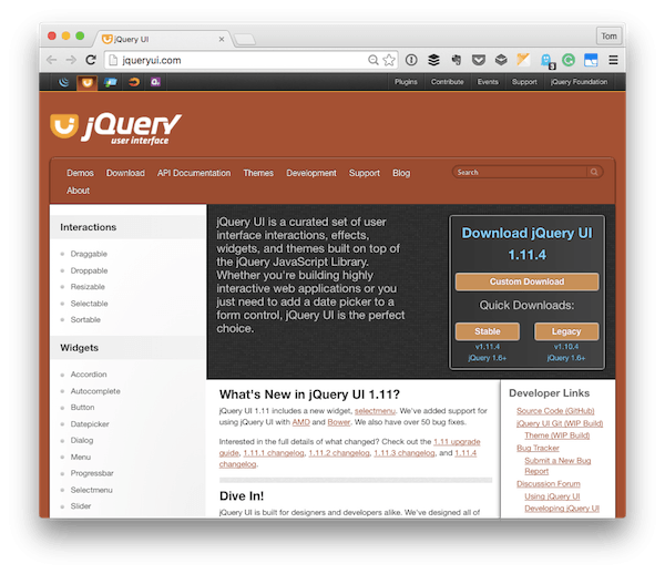 The jQuery UI Homepage