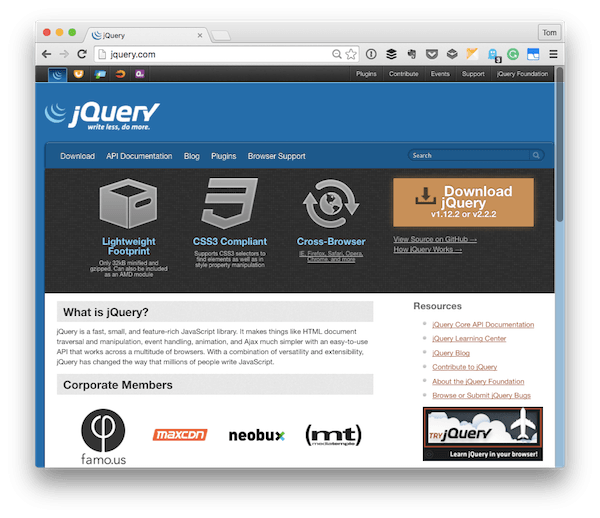 The jQuery Homepage