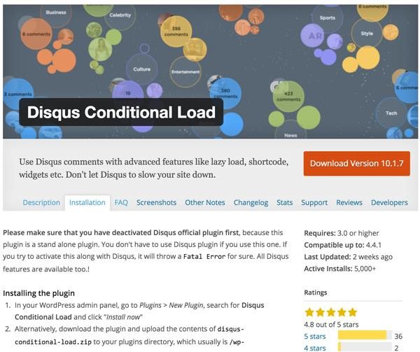 PageSpeed Disqus Conditional Load Plugin