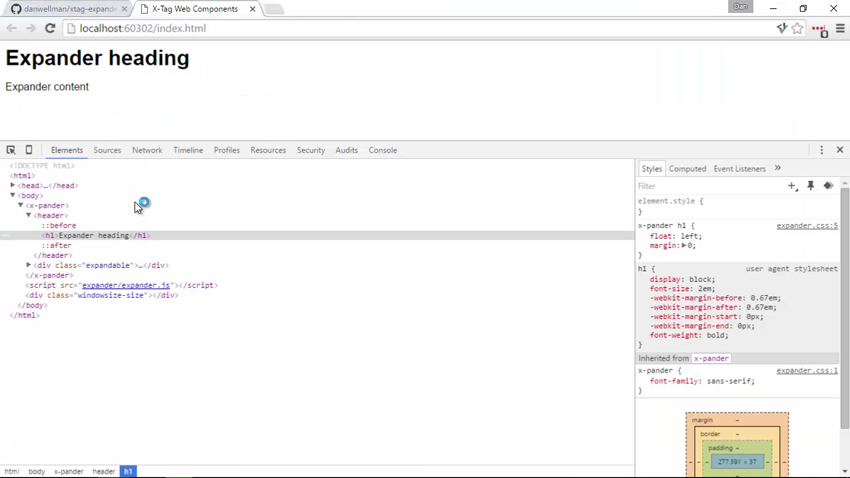 Screenshot from Create Web Components With X-Tag course