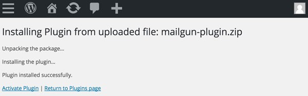 Mailgun Plugin - Activate the Plugin