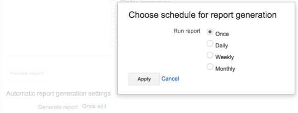 Google DFP Report Recurrence and Scheduling
