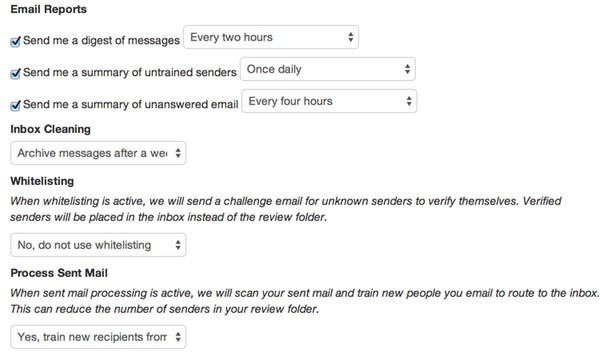 Simplify email settings for whitelisting