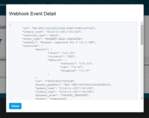 Webhook Event Details