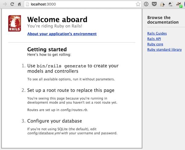 What is Ruby on Rails Welcome Page of New Application