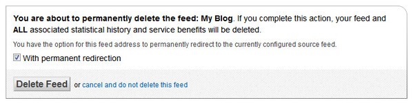 Deleting your feed from FeedBurner