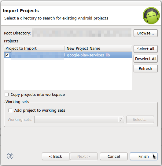 Import Play Services Project