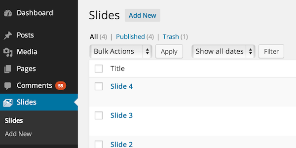 Slides Custom Post Type