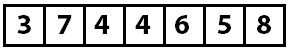Unsorted array of integers