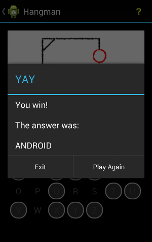 Android Hangman Game Win