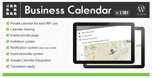 Business Calendar - WordPress Internal Calendar