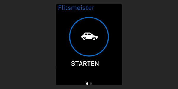The Flitsmeister app has one button to start the application