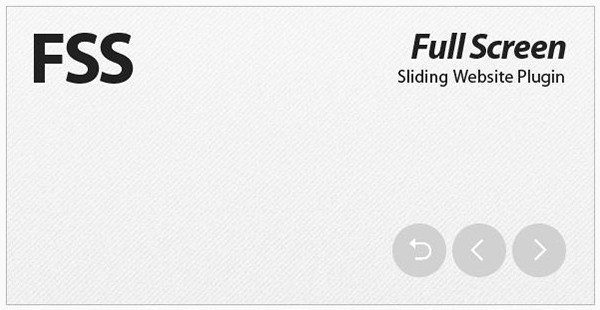 FSS - Full Screen Sliding Website Plugin