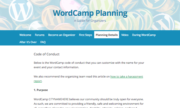 WordCamp code of conduct