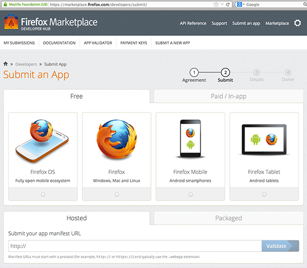 Firefox Marketplace - Submit Form