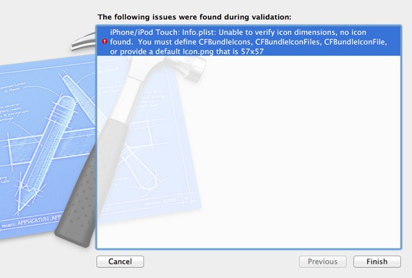 How To Submit an iOS App to the App Store - An Error is Shown if Validation Fails 