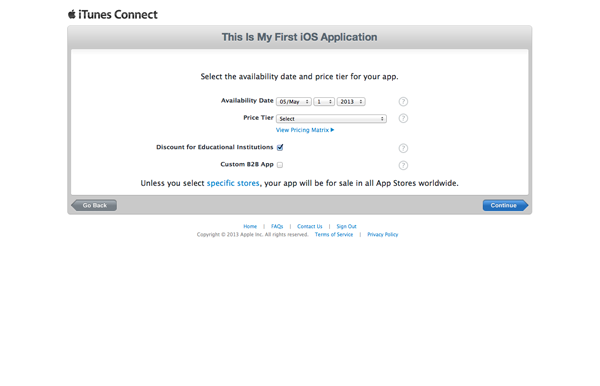 How To Submit an iOS App to the App Store - Specifying Price and Availability