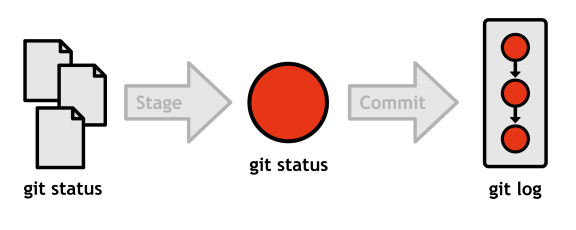 Figure 11: Output of git status vs. git log