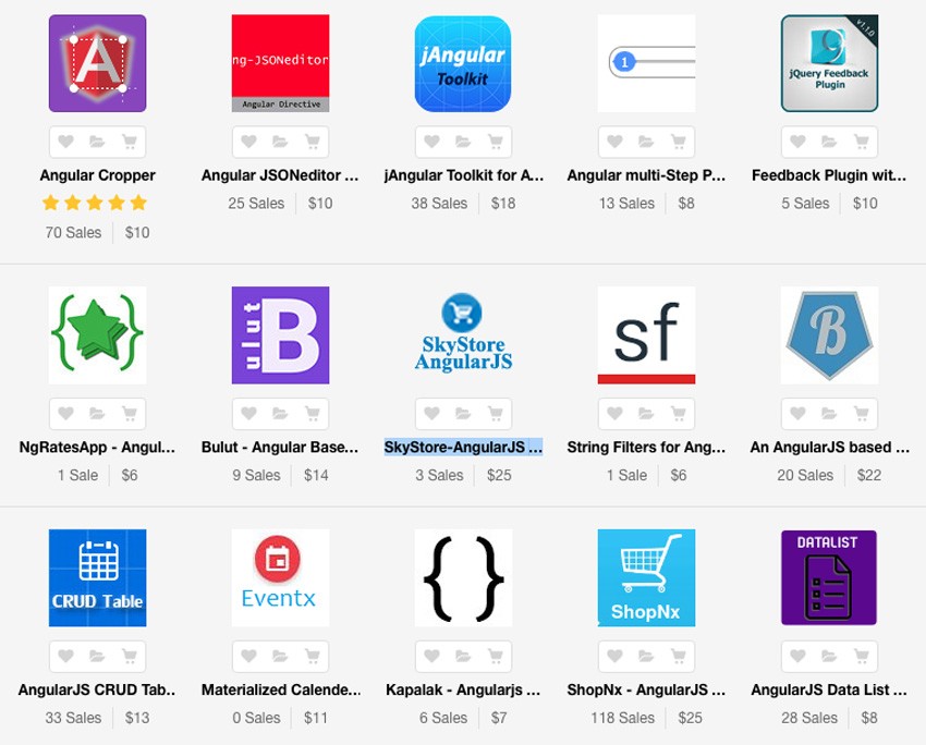 AngularJS scripts and apps on Envato Market