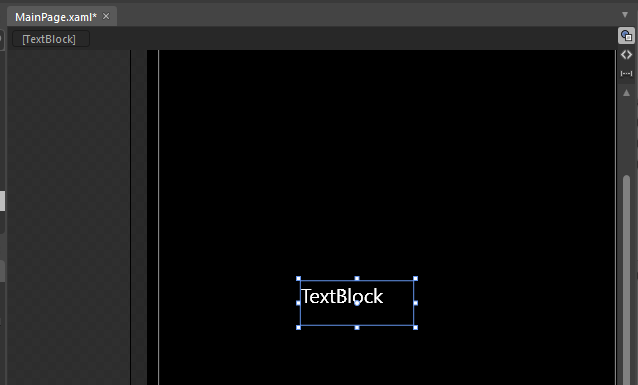TextBlock selected on Application page
