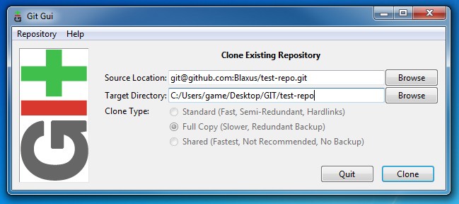 Git Gui Clone Repository