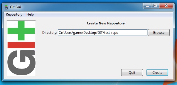 Git Gui New Repository