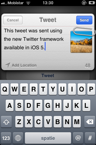 iOS 5 and The Twitter Framework (Part 1): Adding an Image To a Tweet - Figure 10