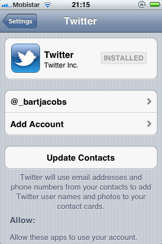 iOS 5 and The Twitter Framework (Part 1): Twitter Accounts - Figure 2