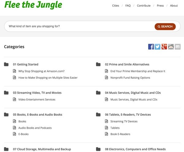 The Flee the Jungle Global Home Page - Amazon Alternatives