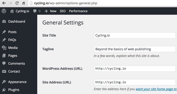 Clone WordPress General Domain Settings