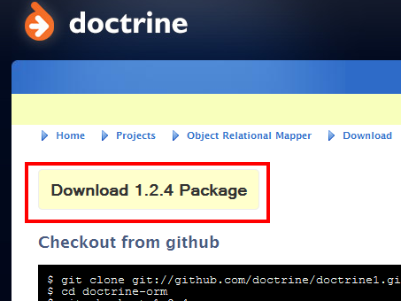 Downloading the Doctrine ORM