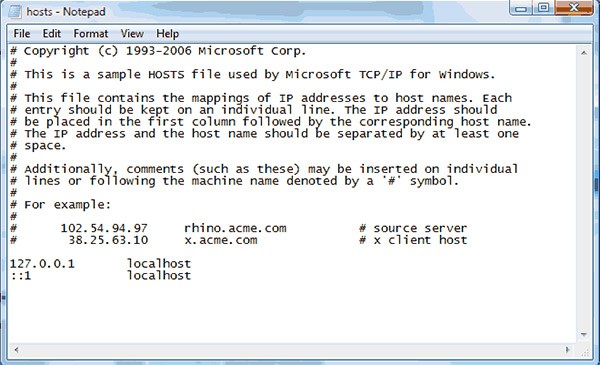 Window Hosts File