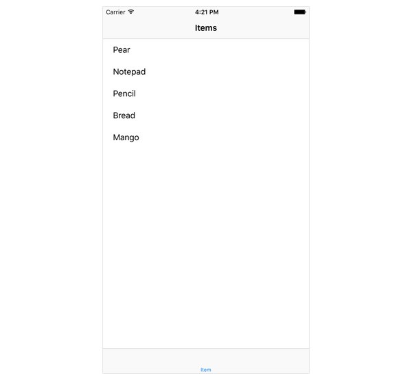 Populating the List View Controller With Items
