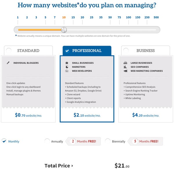 ManageWP Pricing and Plans