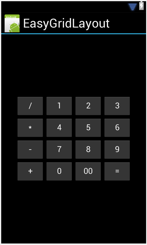 Keypad in a perfect table, all cell sizes identical