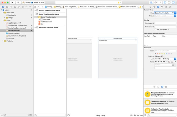 Add Books View Controller to Storyboard