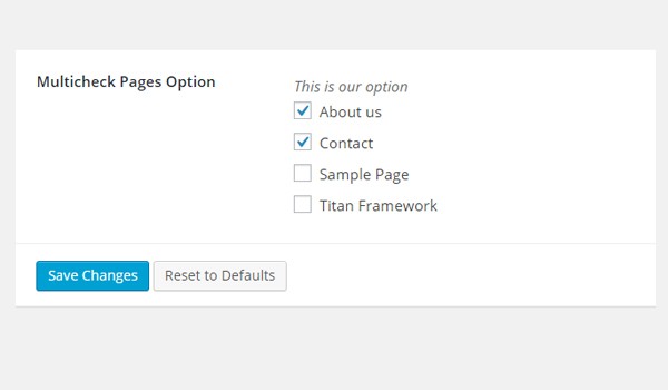 Viewing multi-check page options in the dashboard