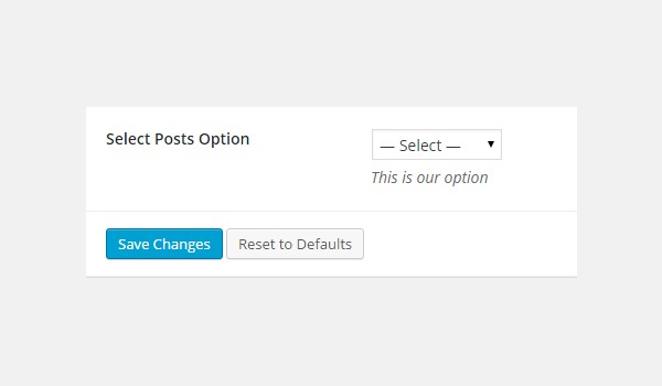 Adding a select posts option to the dashboard
