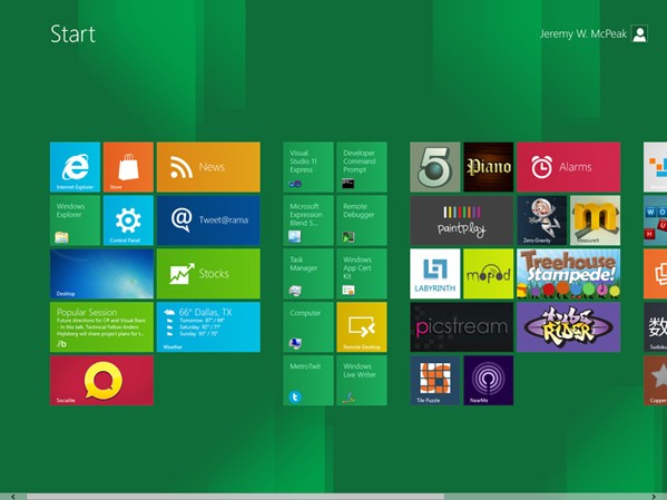 The Windows 8 Start Screen