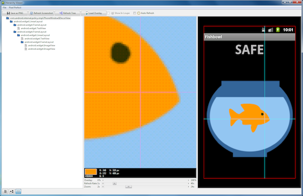Fishbowl App in pixel perfect mode