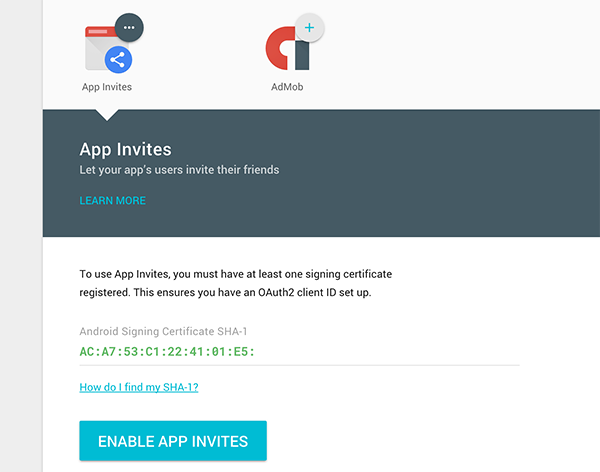 App Invites on Google Developer platform