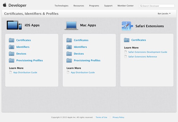 Certificates iOS Apps