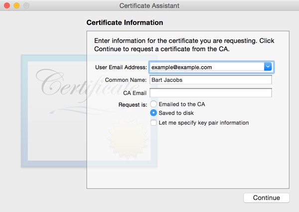Create a Certificate Signing Request